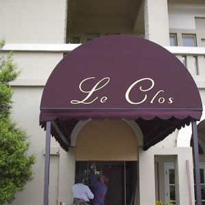fancy purple awning