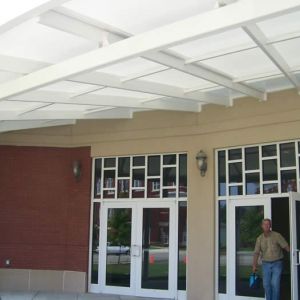 large white entrance covering