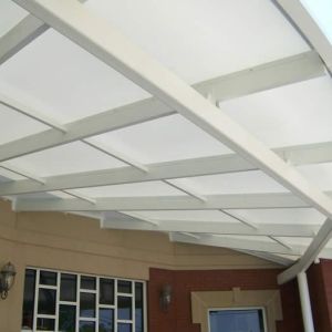 large white entrance covering with sunlight
