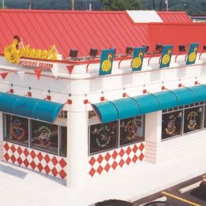 stylized restaurant covering